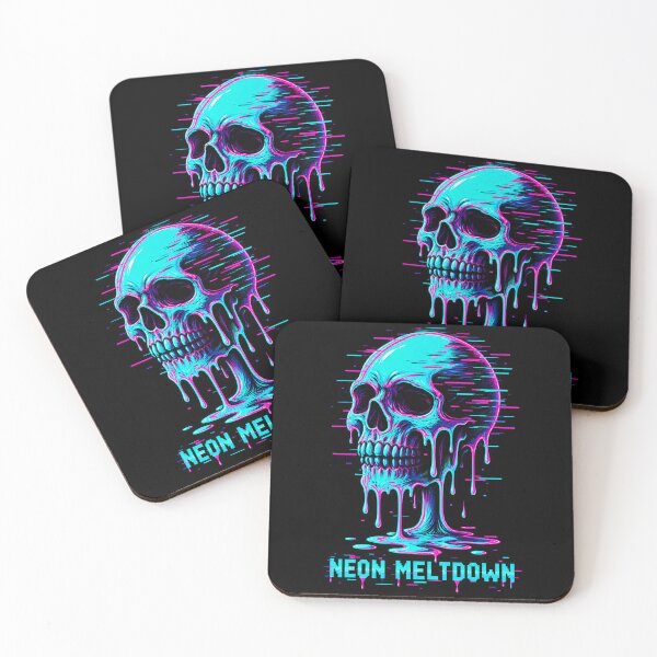 Item preview, Corrupted Skull – Neon Meltdown CRT Glitch designed and sold by JupiterGlitchEmpire.