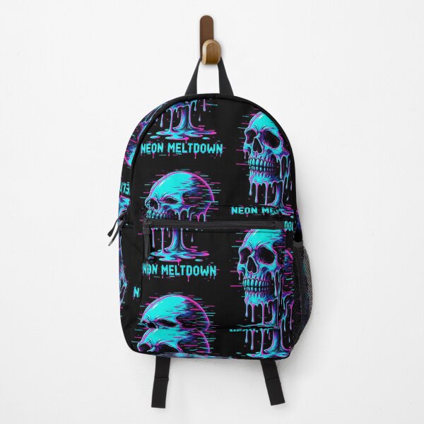 Item preview, Corrupted Skull – Neon Meltdown CRT Glitch designed and sold by JupiterGlitchEmpire.