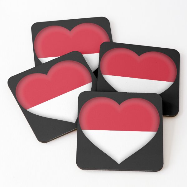 Item preview, Indonesian Flag Heart 3D Indonesian Love Gift Design designed and sold by yazdogs.