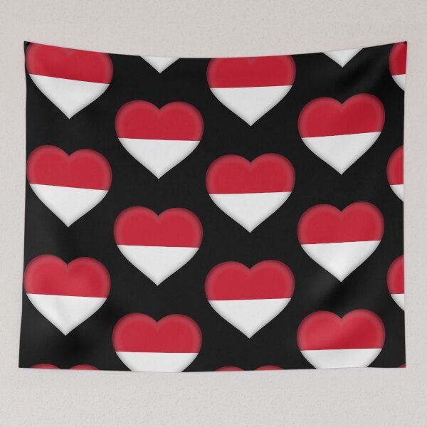 Item preview, Indonesian Flag Heart 3D Indonesian Love Gift Design designed and sold by yazdogs.