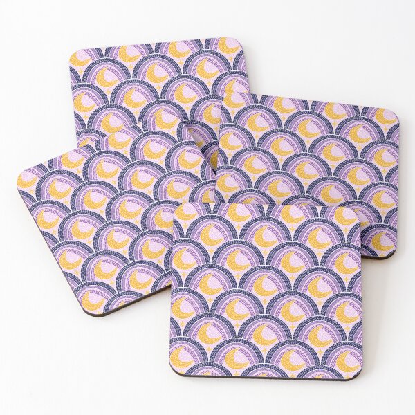Item preview, Celestial Purple Crescent Moon Mosaic Pattern designed and sold by Home Cyn Home.
