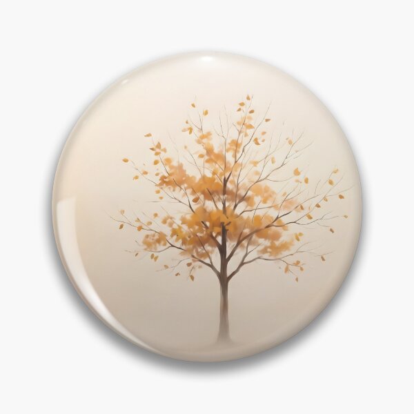 Item preview, Minimalist Golden Autumn Tree Foggy Painting designed and sold by ArtAmbience.