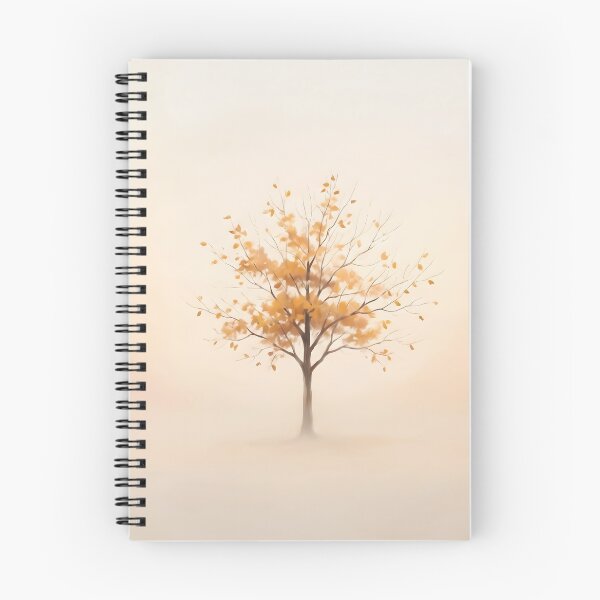 Item preview, Minimalist Golden Autumn Tree Foggy Painting designed and sold by ArtAmbience.