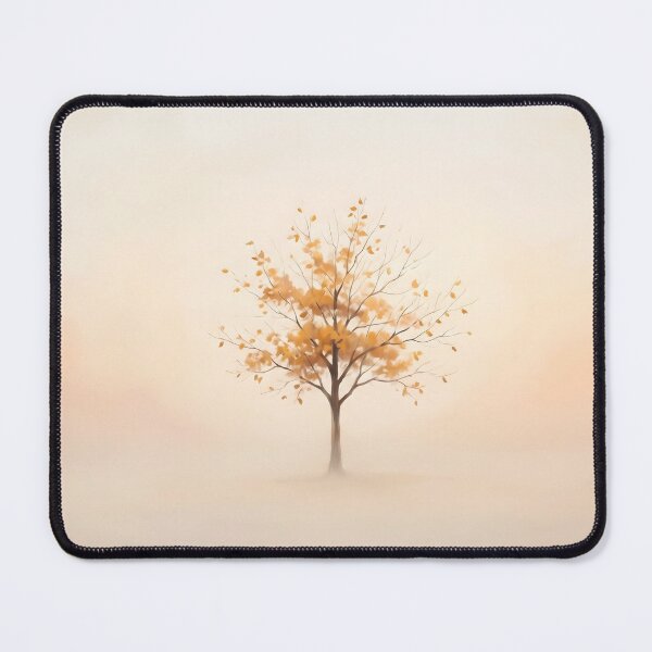 Item preview, Minimalist Golden Autumn Tree Foggy Painting designed and sold by ArtAmbience.