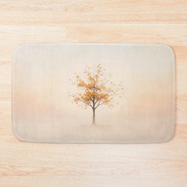 Item preview, Minimalist Golden Autumn Tree Foggy Painting designed and sold by ArtAmbience.