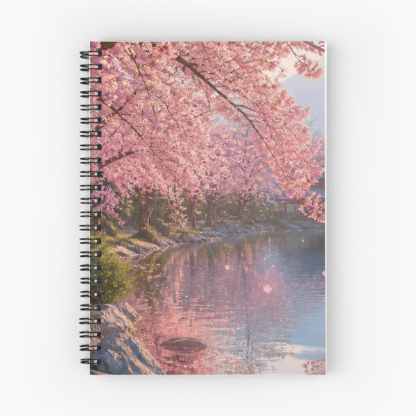 Item preview, Beautiful Japanese Sakura Cherry Blossom Lake Pagoda Landscape designed and sold by Broken143.