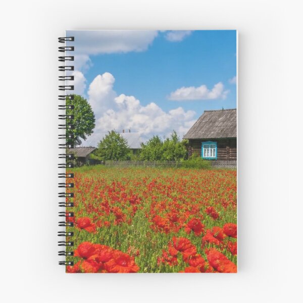 Item preview, Rustic Countryside Wooden House Red Poppy Field Landscape designed and sold by Broken143.