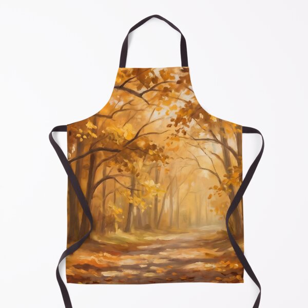 Item preview, Minimalist Golden Autumn Forest Path Painting designed and sold by ArtAmbience.
