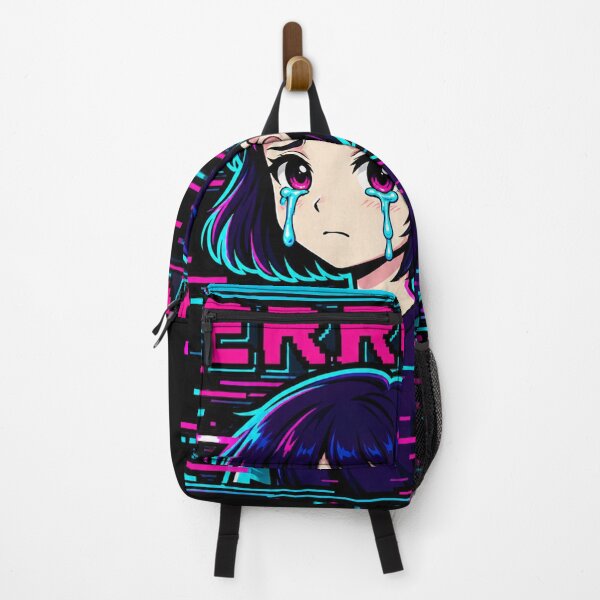 Item preview, Corrupted Girl – Error Girl.exe Neon Glitch Anime designed and sold by JupiterGlitchEmpire.
