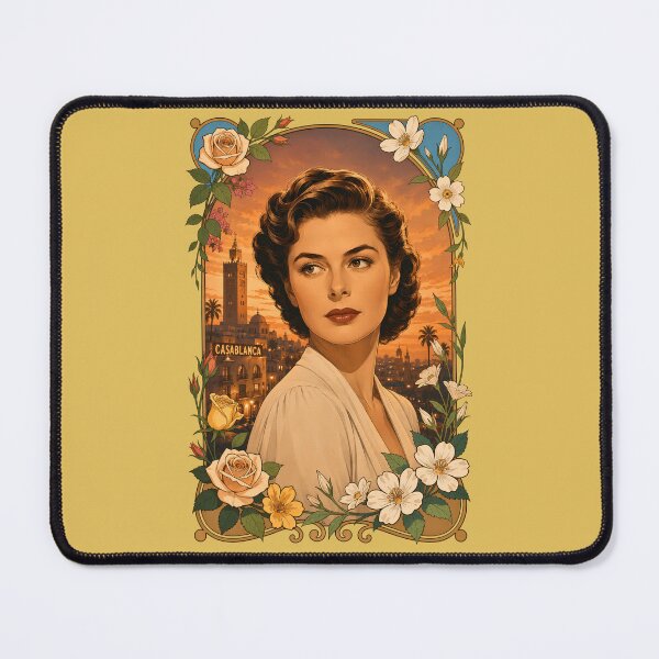 Item preview, Ingrid Bergman Casablanca Art Nouveau Sunset Floral Portrait designed and sold by BorgSpareParts.