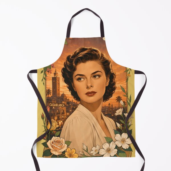 Item preview, Ingrid Bergman Casablanca Art Nouveau Sunset Floral Portrait designed and sold by BorgSpareParts.