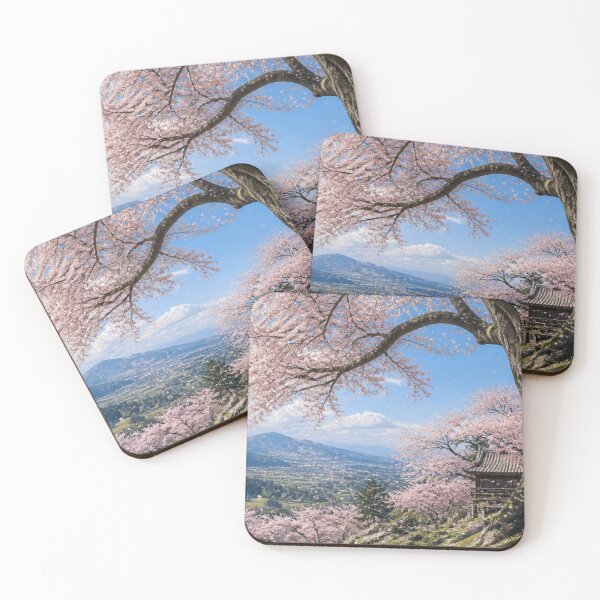 Item preview, Scenic Japanese Sakura Tree Mountain Vista and Pagoda Shrine designed and sold by Broken143.