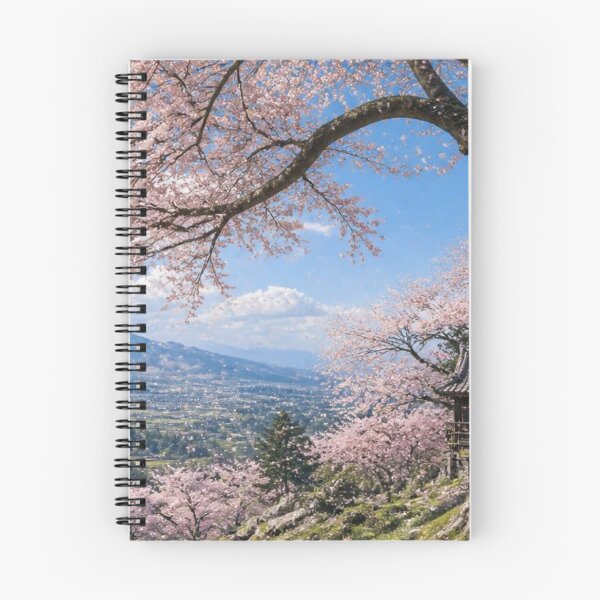 Item preview, Scenic Japanese Sakura Tree Mountain Vista and Pagoda Shrine designed and sold by Broken143.