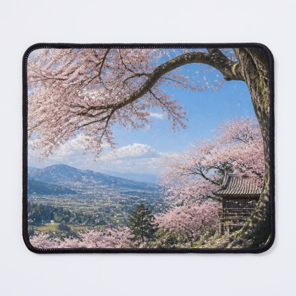 Item preview, Scenic Japanese Sakura Tree Mountain Vista and Pagoda Shrine designed and sold by Broken143.