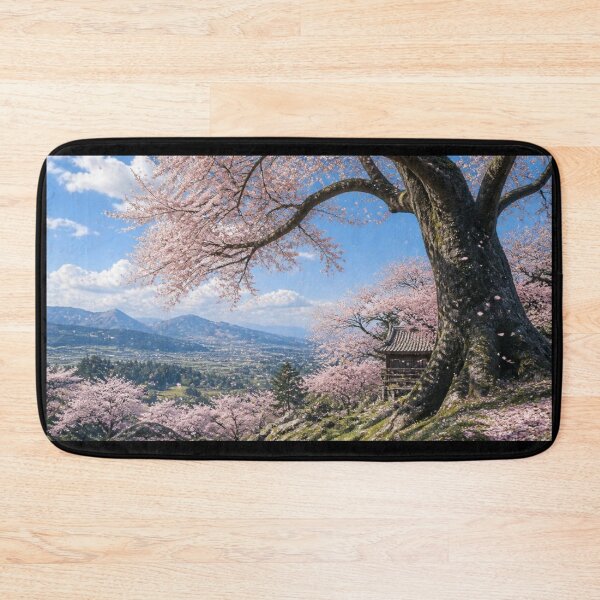 Item preview, Scenic Japanese Sakura Tree Mountain Vista and Pagoda Shrine designed and sold by Broken143.