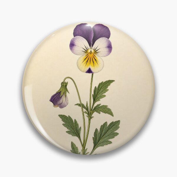 Item preview, Vintage Wild Pansy Botanical Illustration designed and sold by NuvoraNest.