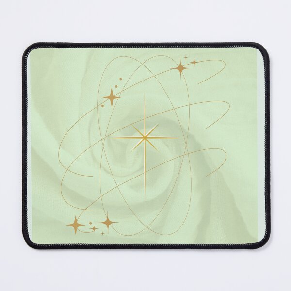 Item preview, Celestial decorative art print with gold star and green cotton texture designed and sold by Diseño que alegran tu día.