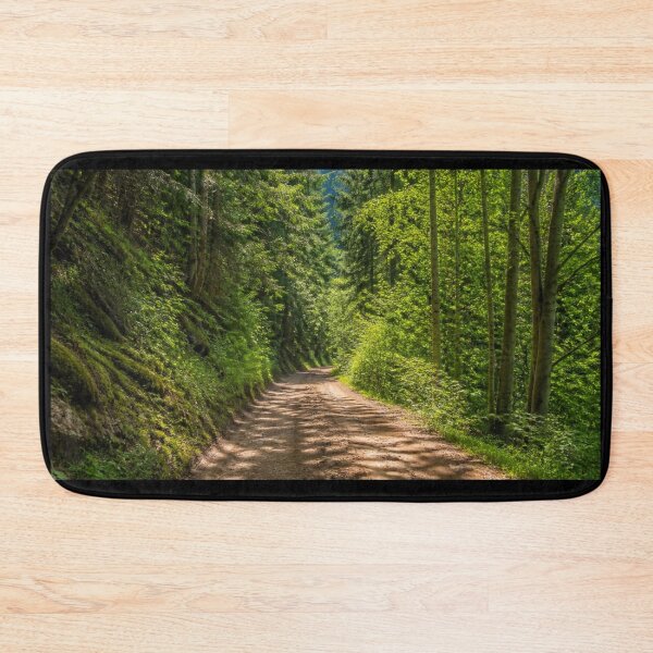 Item preview, Sun Dappled Forest Road Green Woodlands Nature Landscape designed and sold by Broken143.