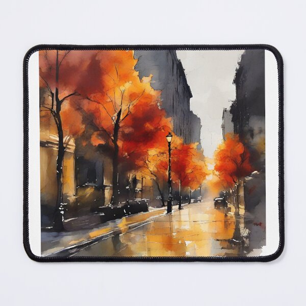 Item preview, Acuarela de una calle de la ciudad en otoño. designed and sold by Chi261.