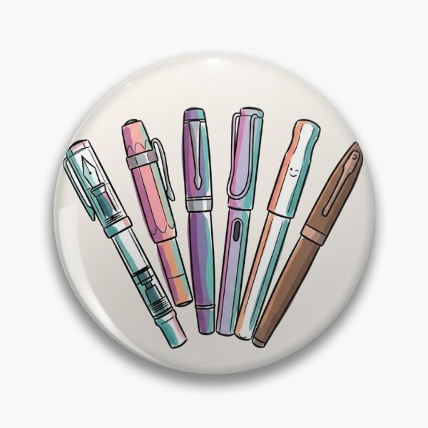 Item preview, Colorful Hand-Painted Fountain Pens Collection Art Print – Calligraphy & Ink Lovers Wall Decor designed and sold by Graphicarium Shop.