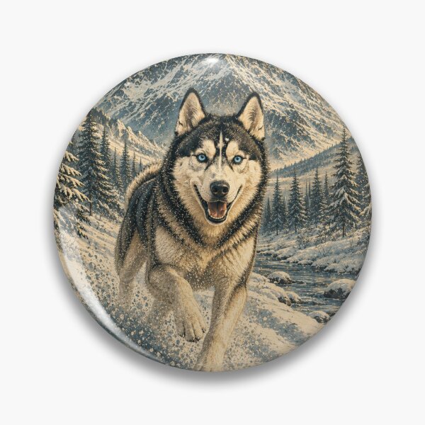 Item preview, Siberian Husky Winter Mountain Adventure designed and sold by Bartas2026.