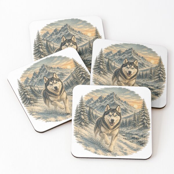 Item preview, Siberian Husky Winter Mountain Adventure designed and sold by ARDELVEX STUDIO.