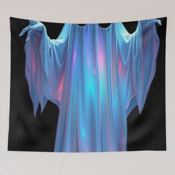 Item preview, Fantasma iridiscente espeluznante con sábana: una linda estética neón para Halloween. designed and sold by LYAN-STORE.