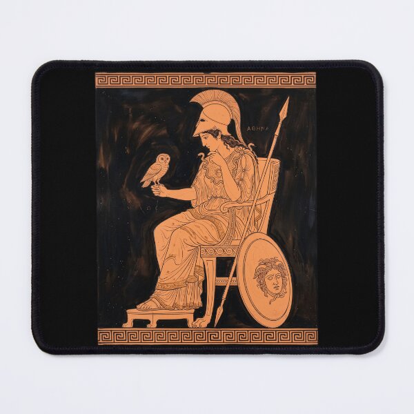 Item preview, Athena Goddess of Wisdom - Ancient Greek Red Figure Pottery Art Print designed and sold by FreiherrPK.