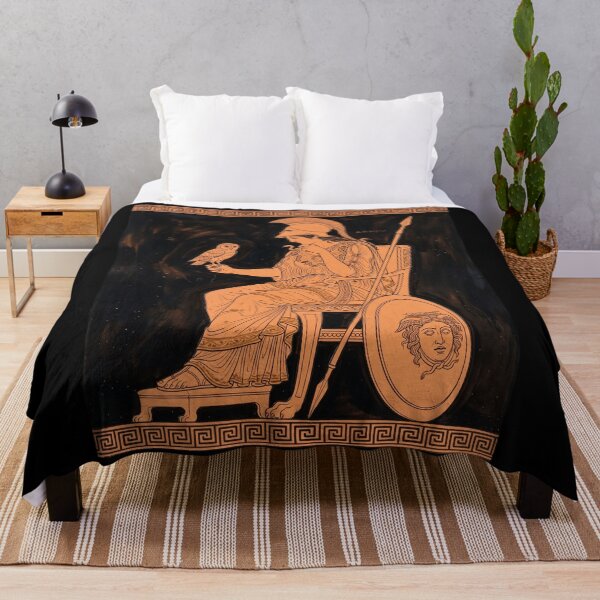 Item preview, Athena Goddess of Wisdom - Ancient Greek Red Figure Pottery Art Print designed and sold by FreiherrPK.