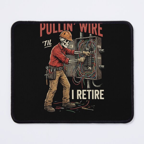 Item preview, Pullin Wire Til I Retire Skeleton Electrician Vintage designed and sold by w66aboo.