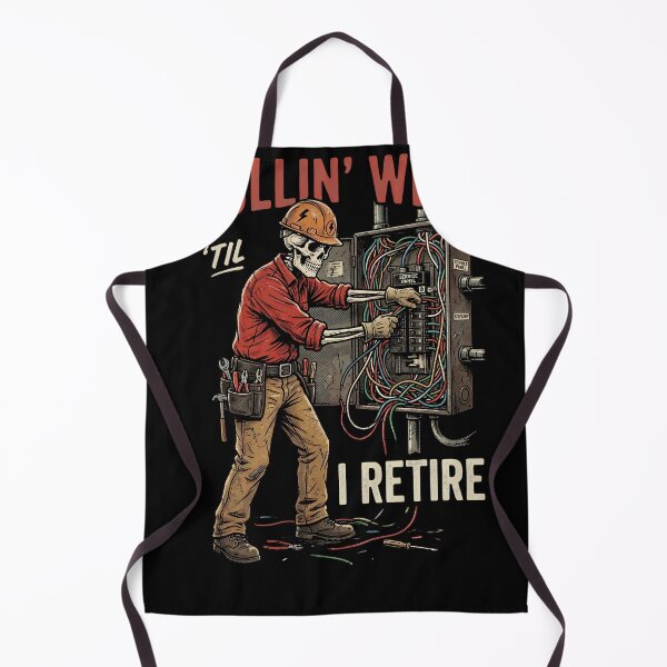 Item preview, Pullin Wire Til I Retire Skeleton Electrician Vintage designed and sold by w66aboo.