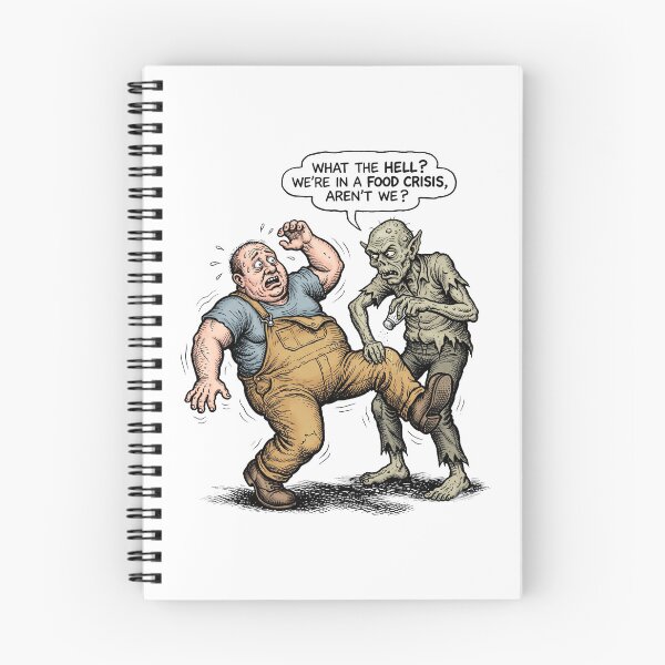 Item preview, Food Crisis Ghoul - Dark Humor Underground Comic Art Print designed and sold by FreiherrPK.