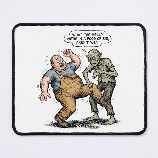Item preview, Food Crisis Ghoul - Dark Humor Underground Comic Art Print designed and sold by FreiherrPK.