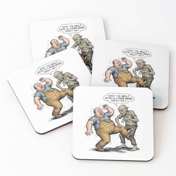 Item preview, Food Crisis Ghoul - Dark Humor Underground Comic Art Print designed and sold by FreiherrPK.