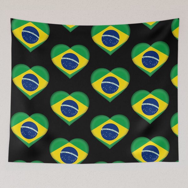 Item preview, Brazilian Flag Heart 3D Brazilian Love Gift Design designed and sold by yazdogs.