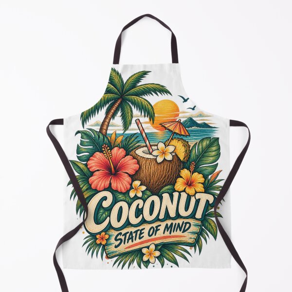 Item preview, Coconut State of Mind – Tropical Beach Illustration designed and sold by @SHINTOSARTSTORE.