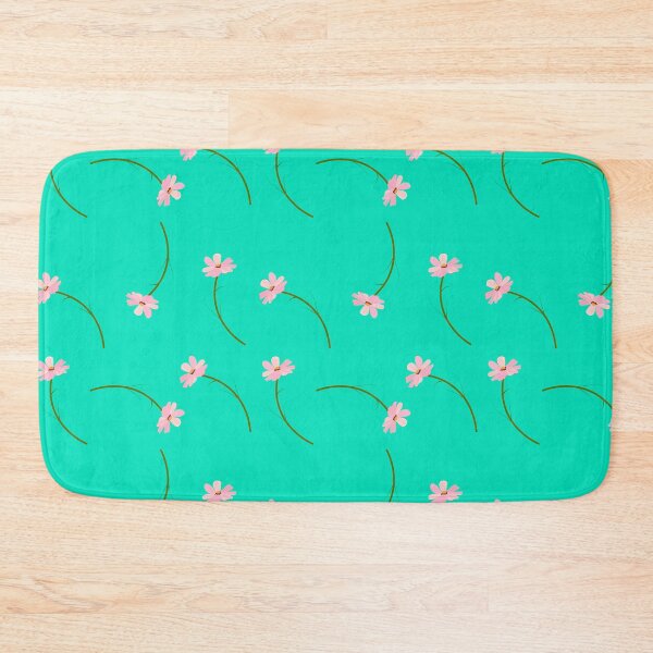 Item preview, pattern green background with pink flowers designed and sold by Zhanna LL.