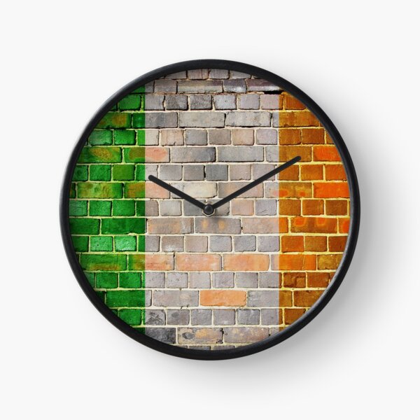 Ireland flag on an old brick wall Clock