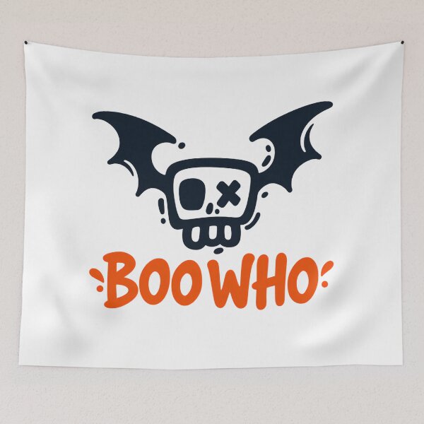 Item preview, Boo Who Halloween Design - Funny Bat Cartoon Spooky Typography designed and sold by DesignArtist.ia.