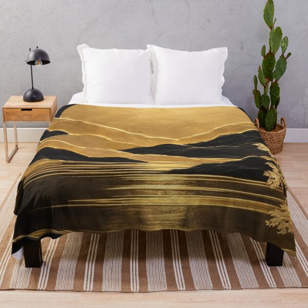 Item preview, Gold Full Moon & Mountains — Luxury Asian Relief Wall Art designed and sold by LYAN-STORE.