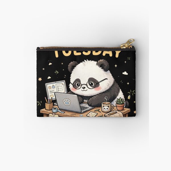 Item preview, Tuesday Work Panda Laptop - Cute Work From Home Sticker designed and sold by Surviving Monday Club.