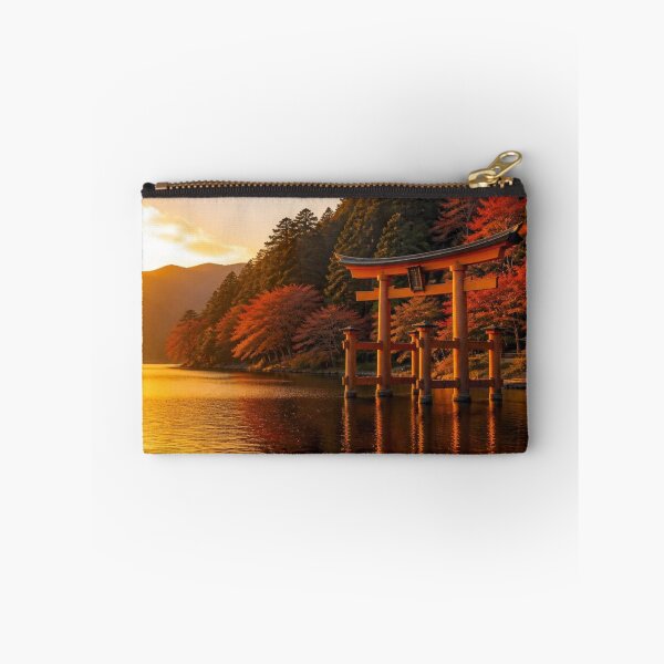 Item preview, Mystical Torii Gate Autumn Sunset Lake Hakone Landscape designed and sold by Broken143.