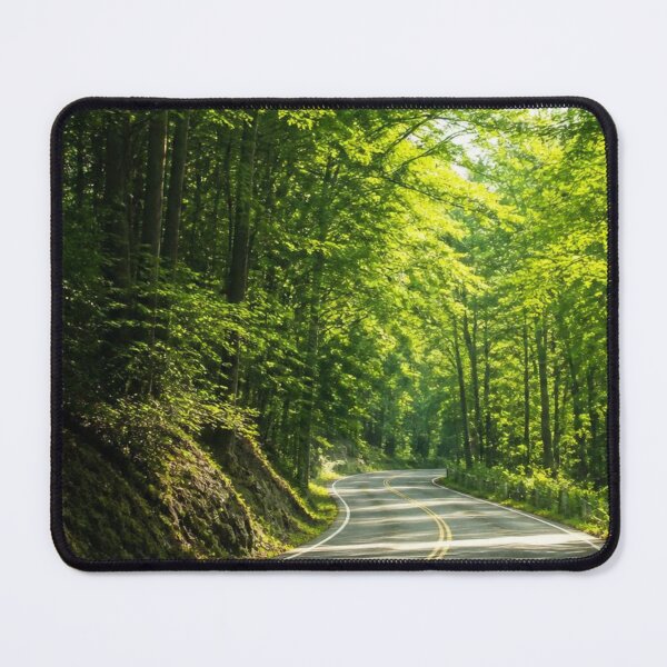 Item preview, Winding Forest Road Sunlit Tunnel Trees Green Landscape designed and sold by Broken143.