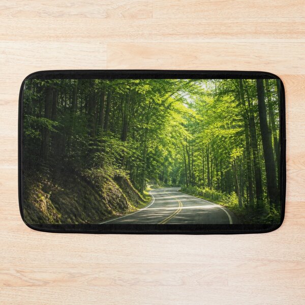 Item preview, Winding Forest Road Sunlit Tunnel Trees Green Landscape designed and sold by Broken143.