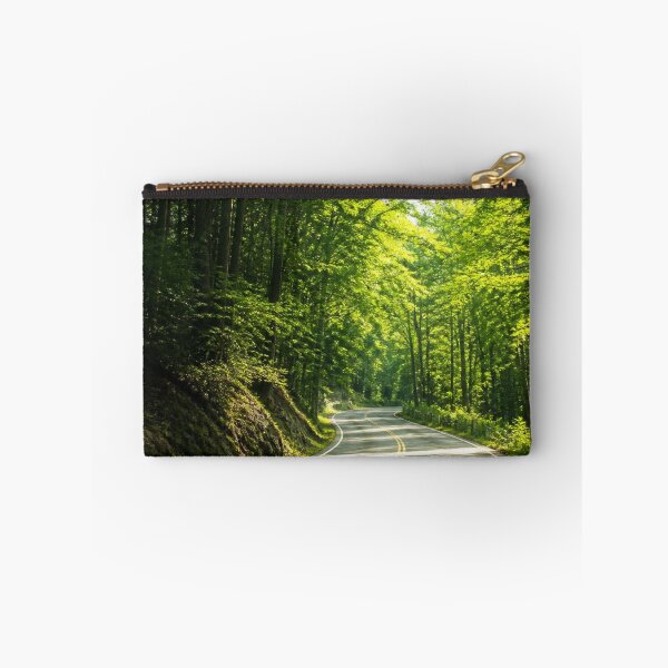 Item preview, Winding Forest Road Sunlit Tunnel Trees Green Landscape designed and sold by Broken143.