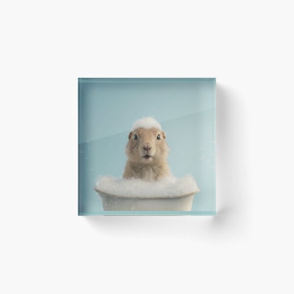Item preview, Baby Prairie Dog Bubble Bath Cute Nursery Bathroom Wall Art designed and sold by LazyOwlStore.