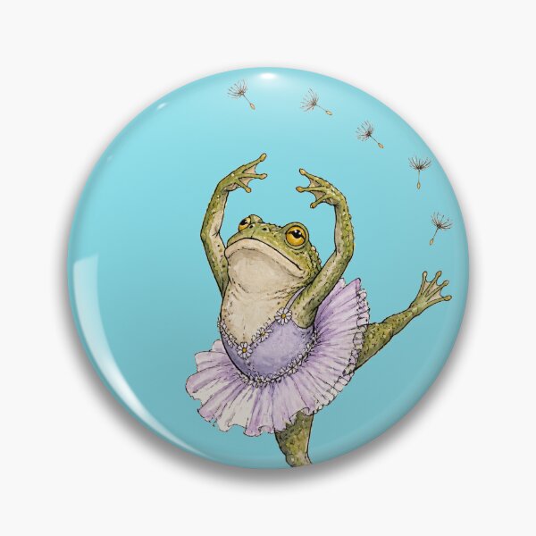 Item preview, Ballerina Frog in Tutu - Vintage Cottagecore Dancing Toad & Dandelion designed and sold by SVox.