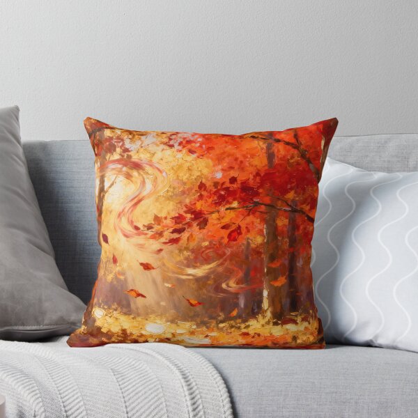 Item preview, Falling Autumn Leaves Golden Light Painting designed and sold by ArtAmbience.