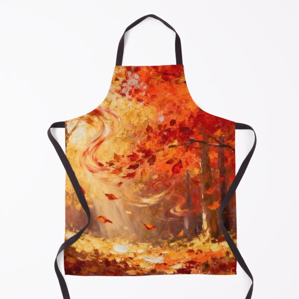 Item preview, Falling Autumn Leaves Golden Light Painting designed and sold by ArtAmbience.