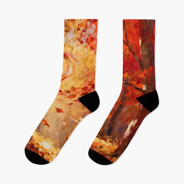 Item preview, Falling Autumn Leaves Golden Light Painting designed and sold by ArtAmbience.